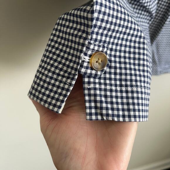 Talbots Perfect Skimmer Pedal Pusher Pants Slim Leg Navy White Check 22WP NWT - Picture 7 of 9